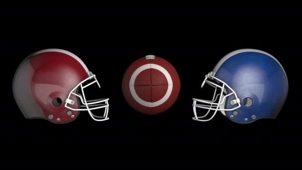Amerikan Futbolu Şeffaflık Alfa Kanalı Arka Planında Ekranda Dönüyor — Stok video