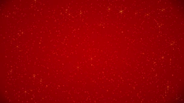Golden Sparkles Red Background Copy Space Titles Text Logos — Stok video