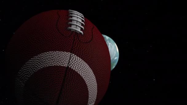 Futbol Dünya Doğru Uzayda Seyahat Ediyor — Stok video