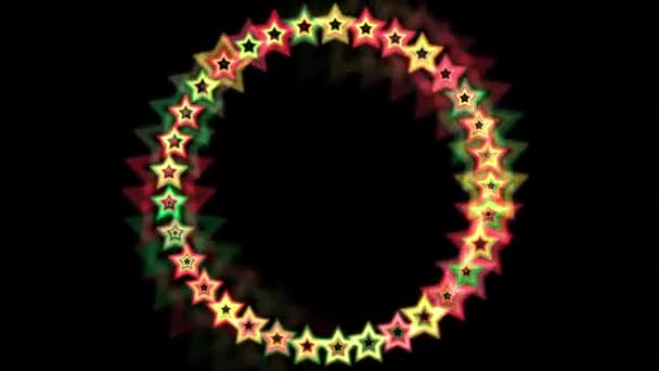 Hvězdy Africké Barvě Rotující Kruhu — Stock video
