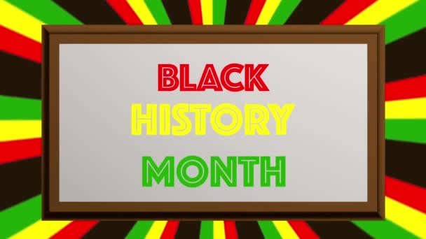 Fekete Történelem Hónap Jelzés Háttér — Stock videók