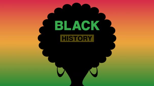 Stendardo Del Mese Storia Nera Sui Colori Africani — Video Stock