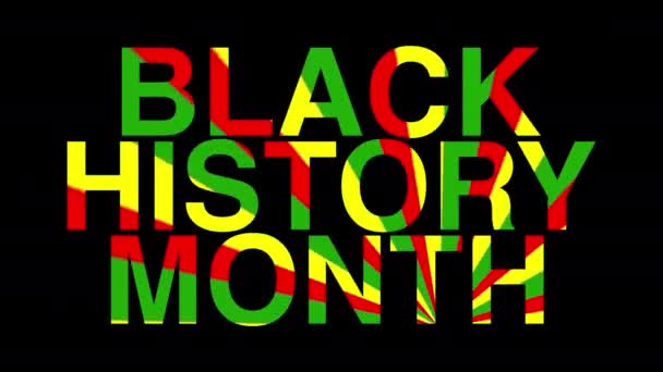 黒い歴史月間サイン 黒い背景 — ストック動画