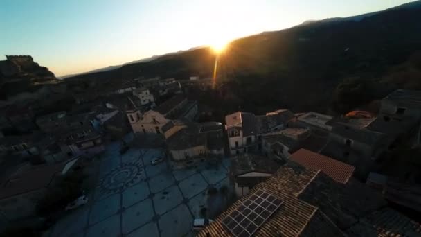 Vue Aérienne Vieux Village Italien Calabre Montagnes Aspromonte — Video