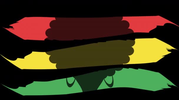 Zwarte Geschiedenis Maand Banner Afrikaanse Kleuren — Stockvideo