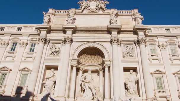 Художественные Памятники Фонтане Треви Риме — стоковое видео