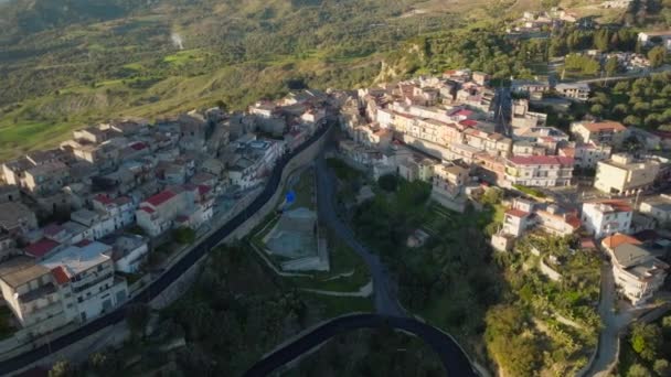Urban Aerial View Italy Village Mountain — Stock video