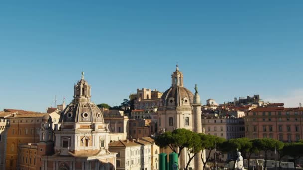 Stadsbilden Det Monumentala Och Historiska Rom — Stockvideo