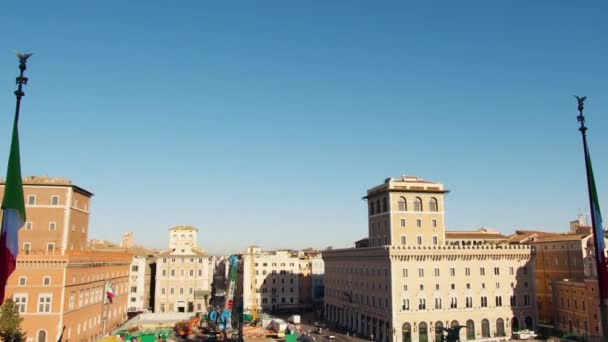 Blauwe Lucht Rondom Prachtige Stad Rome Italië — Stockvideo