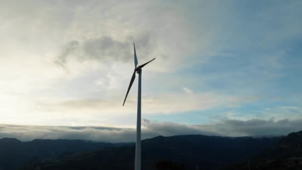 Aerial View New Generation Wind Turbine — Stockvideo