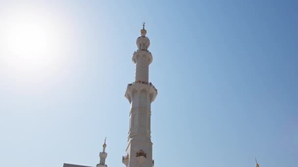 Parte Superior Gran Mezquita Abu Dhabi — Vídeo de stock