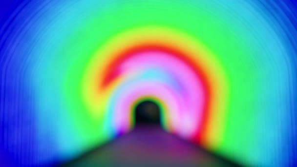 Renkli Bulanık Işık Tüneli — Stok video
