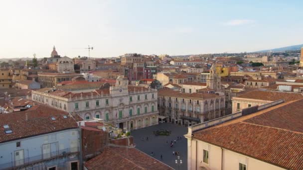 Byggnader Runt Ett Torg Catania Sicilien — Stockvideo