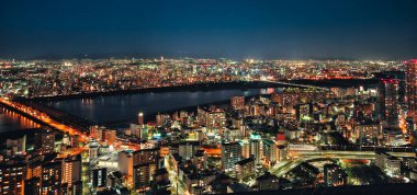 Tokyo 'daki Binaların Işıkları Yukarıdan Görüldü. 