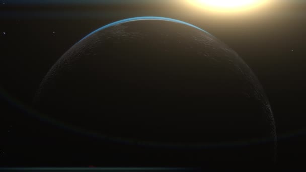 Sonnenlicht Schafft Silhouette Der Erde Und Des Mondes — Stockvideo