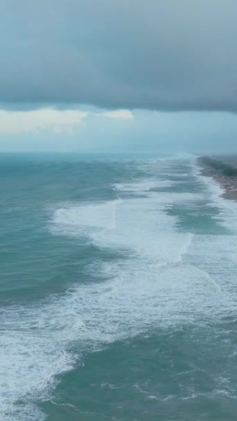 Aerial View Stormy Ocean — Stock Video