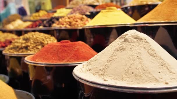 Spice Σκόνη Που Πωλούνται Αραβικό Maket — Αρχείο Βίντεο