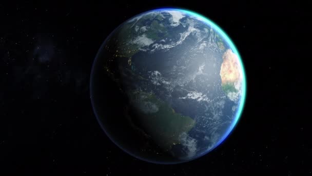 Uzaydan Görünen Dünyanın Animasyonu — Stok video