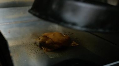 Eriyen Peynir Pişiren Hamburger . 