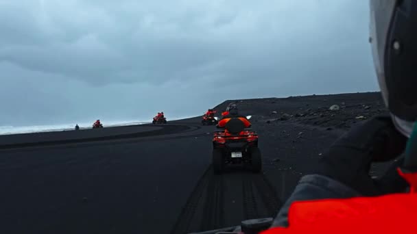 Aventura Com Veículo Quatro Rodas Islândia — Vídeo de Stock