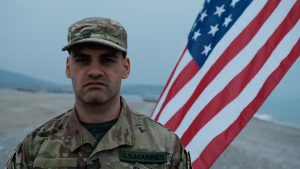 Marinesoldat Gibt Sein Leben Für Die Usa — Stockvideo