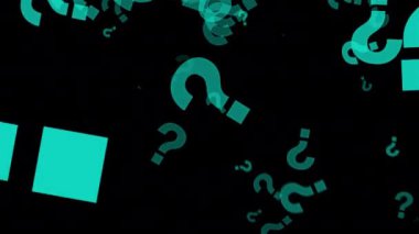 Siyah Arkaplanda Mavi Soru İşaretleri . 