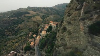 Pentidattilo şehrinin hava görüntüsü 