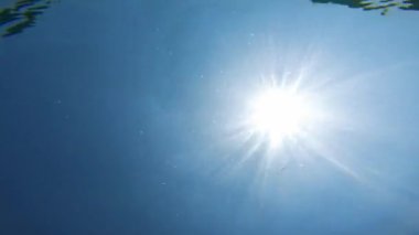 Rays of the sun filter into the ocean water.