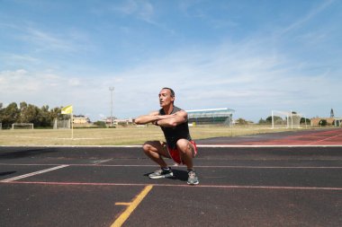 Stadyumda Profesyonel Koşu Eğitimi.