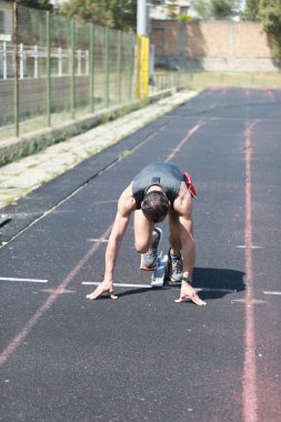 Stadyumda Profesyonel Koşu Eğitimi.