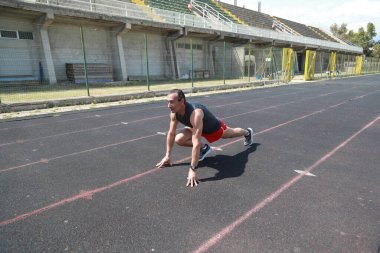 Stadyumda Profesyonel Koşu Eğitimi.