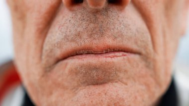 Yaşlı Bir Adamın Ağzı Detayları.