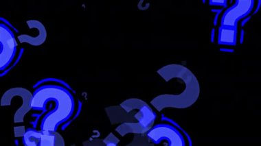 Soru İşaretlerinin Mavi Grafik Hareketi. 