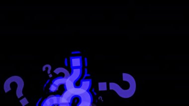 Mavi Soru Yükselen Animasyon İşaretleri. 