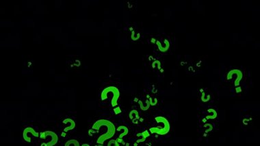 Yeşil Canlandırılmış Soru İşaretlerinin Altından Yükseliş. 