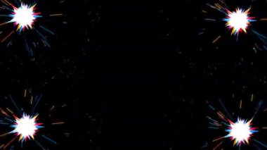 Siyah arkaplanda Anime Parıltılı Havai fişekler 