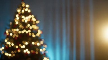 Kopya Alanı ile Bulanık Noel Ağacı Arkaplanı.