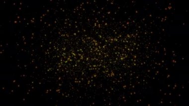 Uzayda yüzen altın parçacıklar. Yüksek kalite 4k görüntü