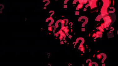 Kırmızı Soru Siyah Arkaplanda Hareket Ettiğini İşaretliyor . 