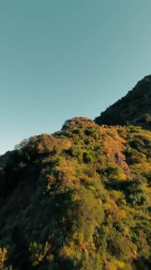 Calabria dağlarındaki bir derede FPV hava görüntüsü