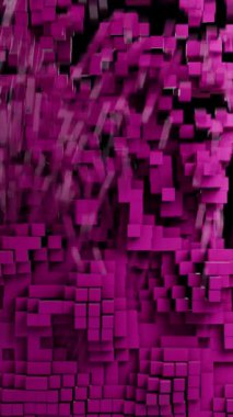 Alfa 'da Pembe Kübik Katlama Parçaları. Yüksek kaliteli FullHD görüntüler