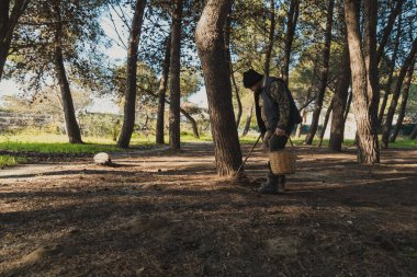 Sabahın Işığı Bir Mantar Avcısının Üzerinde . 