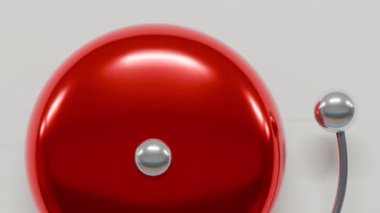 Okula dönmek için kırmızı okul zili çalıyor. Yüksek kalite 4k görüntü