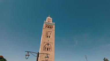 Marakeş, Fas 'taki Eski Geleneksel Kule. 