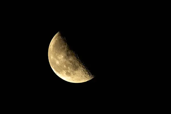 Světlý Půlměsíc Noční Obloze — Stock fotografie