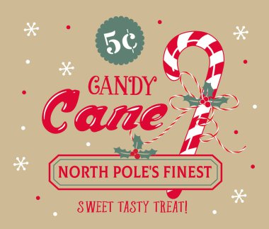 Noel vintage Şeker desenleri - Noel vektör tasarımı