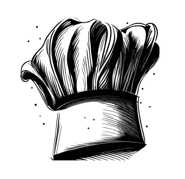 Ескіз Логотипу Капелюха Шеф Кухаря Намальований Рукою Векторні Ілюстрації — стоковий вектор
