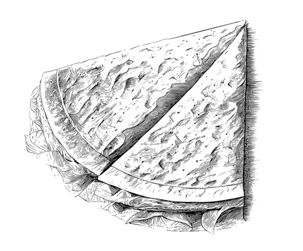 Tortilla Disegnato Mano Schizzo Cibo Ristorante Business Concept Vector Illustrazione — Vettoriale Stock