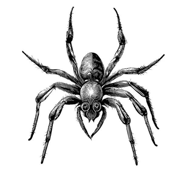 Dibujo Araña Dibujado Mano Vector Ilustración Insectos — Archivo Imágenes Vectoriales
