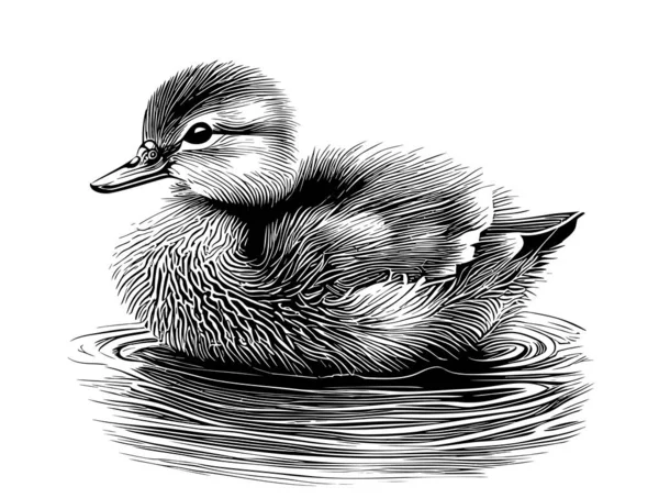 Patos Pequeño Bosquejo Dibujado Mano Vector Ilustración — Archivo Imágenes Vectoriales